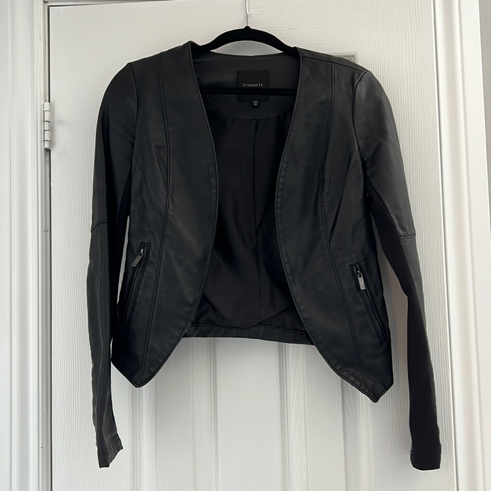 DYNAMITE BLACK LEATHER JACKET